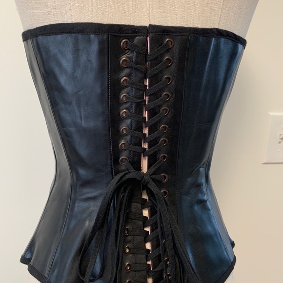 Leather corset XS / S black - Picture 5 of 7